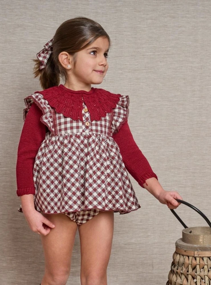 Girls' romper and sweater set from the Baúl del Peque collection by La Martinica