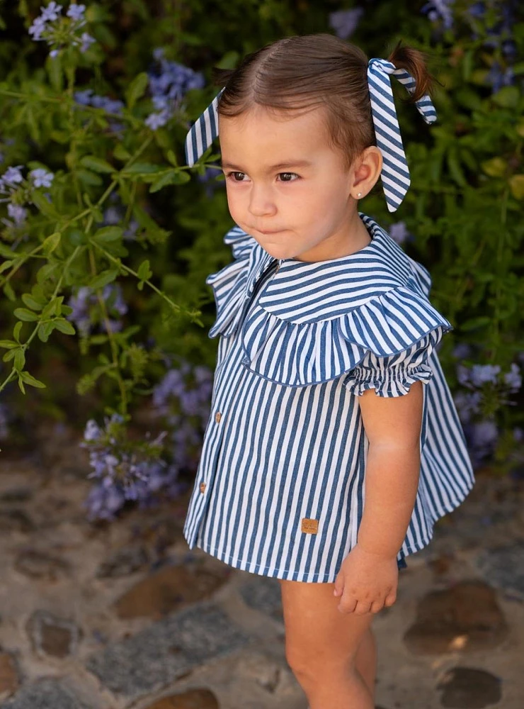 Girl's set: navy striped blouse and panties