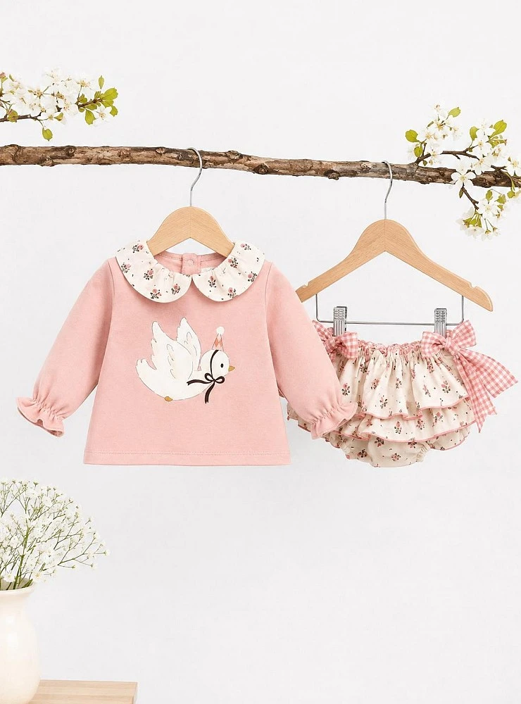 Girls' Set: Sweatshirt and Ruffled Panties by Pio Pio
