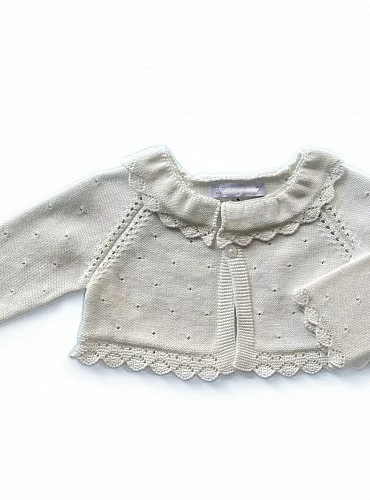 Girl's short jacket with ruffled collar. Various shades P-Summer