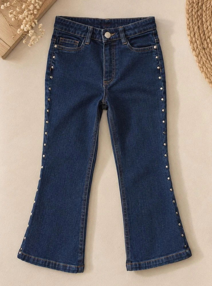 Girls' studded jeans
