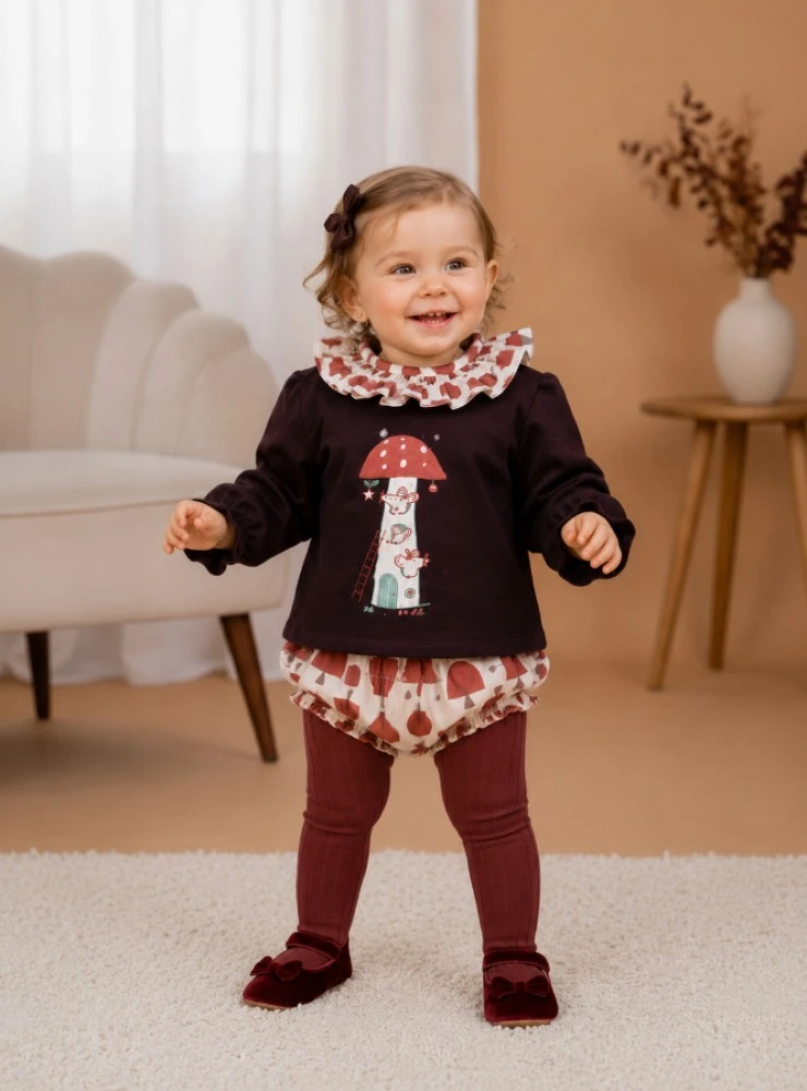 Girls' sweatshirt and panties set, Mushroom Collection