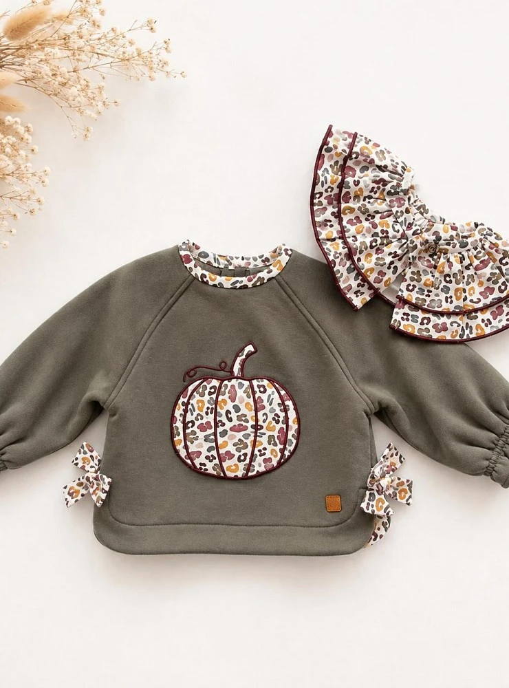 Girls' Sweatshirt with Detachable Collar, Pumpkin Design, José Varón