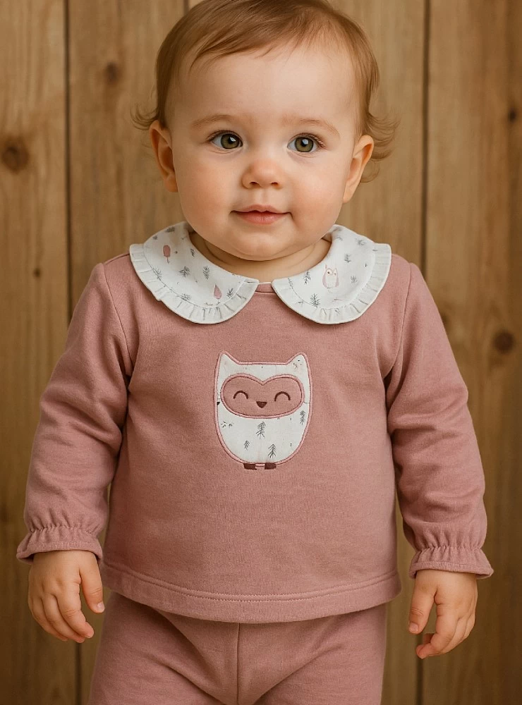 Girls' tracksuit with makeup-colored fleece. Tundra Family