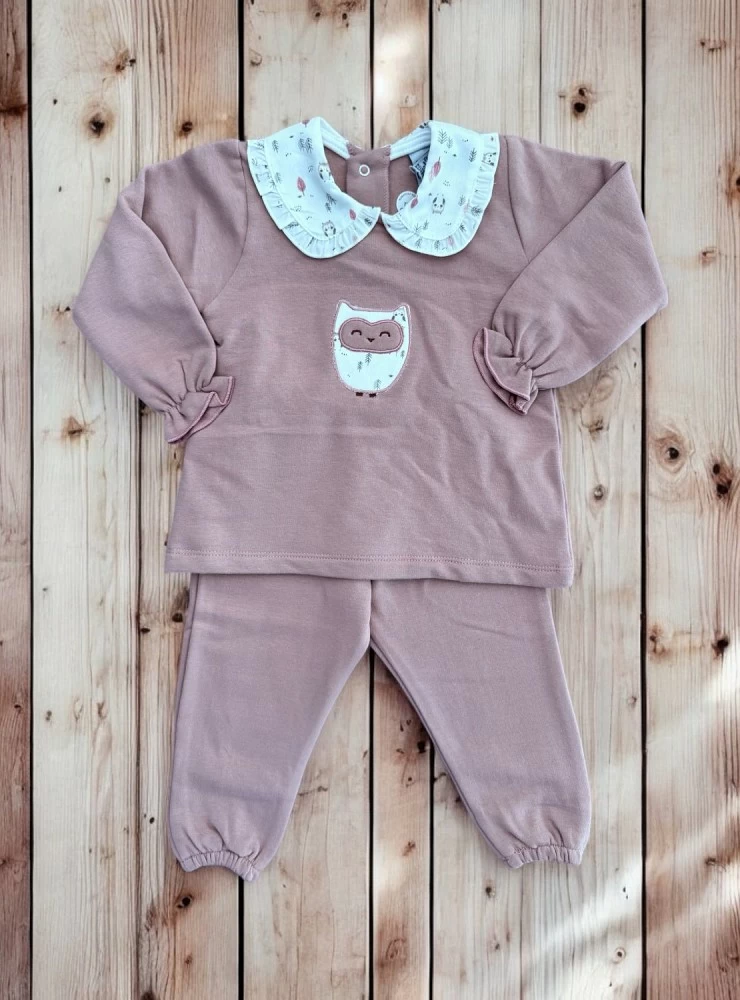 Girls' tracksuit with makeup-colored fleece. Tundra Family