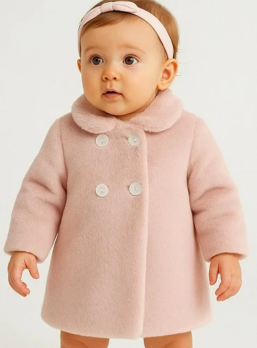 Girls' fur coat in three colors. Fur lining.