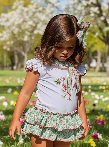 Girls' outfit: t-shirt and skirt set from the Raspberry collection