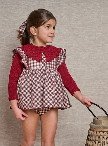 Girls' romper and sweater set from the Baúl del Peque collection by La Martinica