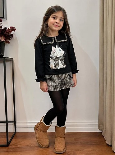 Girls' Set: Sweatshirt and Shorts by Fauna Mon Petit Bonbon
