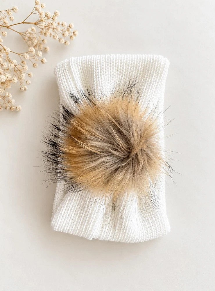 Gorro Bufanda Infantil 2 en 1 de Punto con Pompón Desmontable