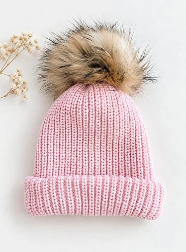 Gorro Bufanda Infantil 2 en 1 de Punto con Pompón Desmontable