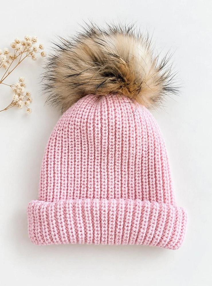 Gorro Bufanda Infantil 2 en 1 de Punto con Pompón Desmontable