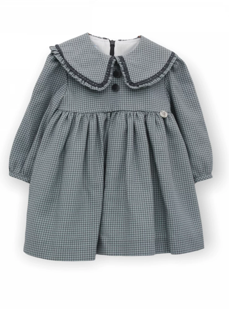 Green gingham dress Amistad Collection by Foque