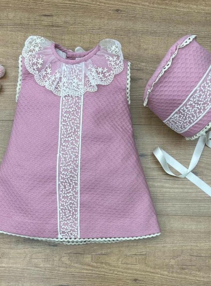 Handmade set for girls. Dress and hood. Two colors