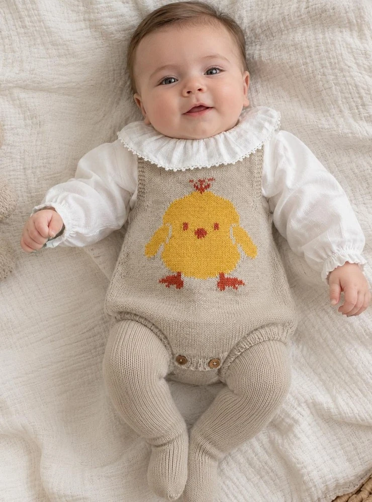 Hilda Knitted Blouse and Romper Set for Baby Boy