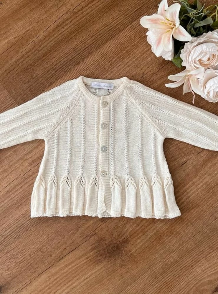Jacket for girl special ceremony in ivory thread