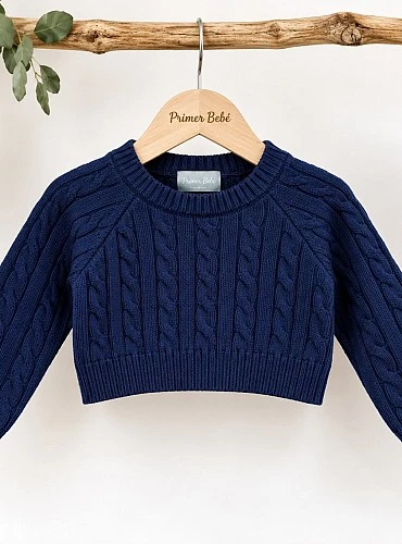 Jersey corto azul marino para niña Mon Petit Bonbon