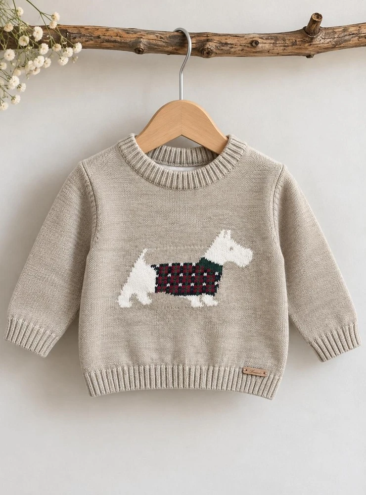 Jersey de niño tostado con perrito Colección Tineo