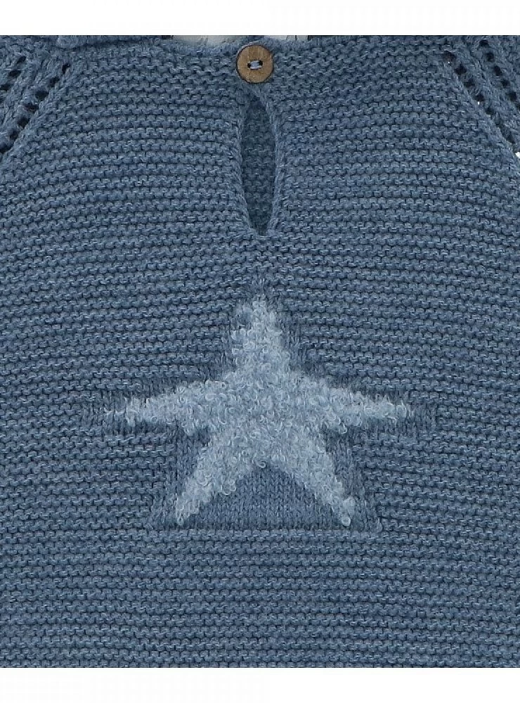 Jersey de punto tipo sudadera azul empolvado