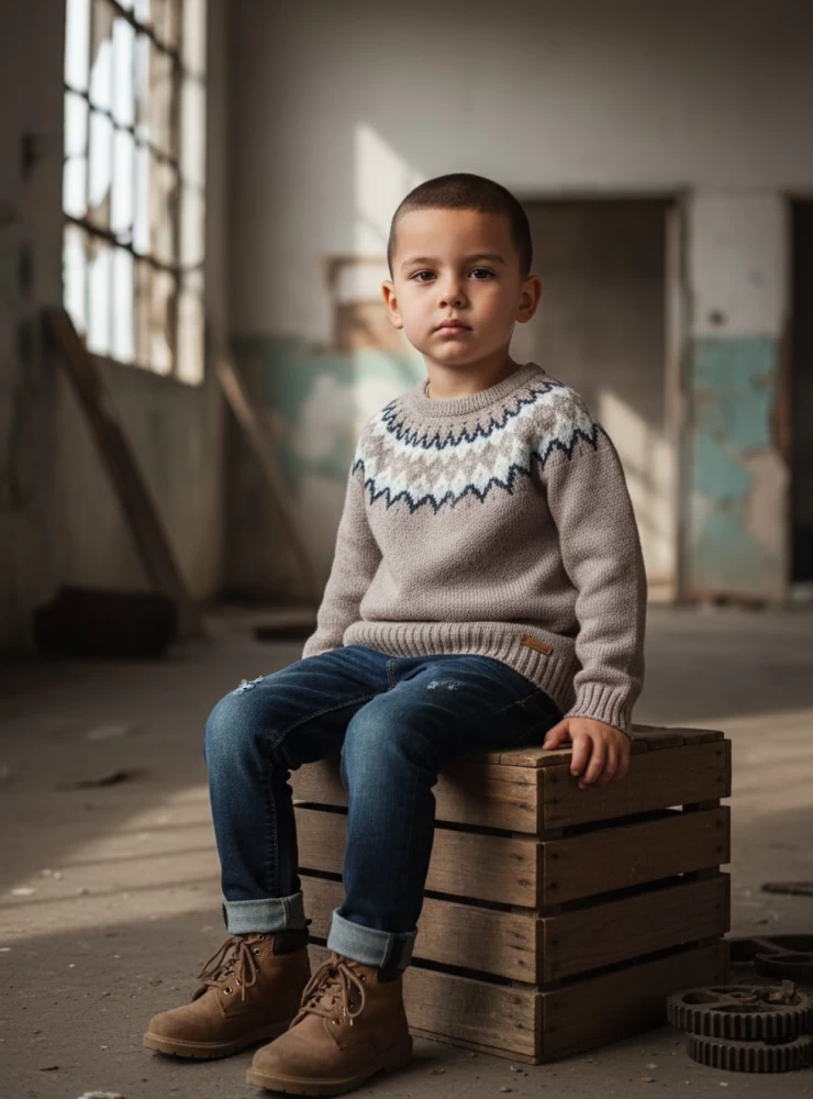 Jersey en punto jacquard dos colores modelo Sherwood