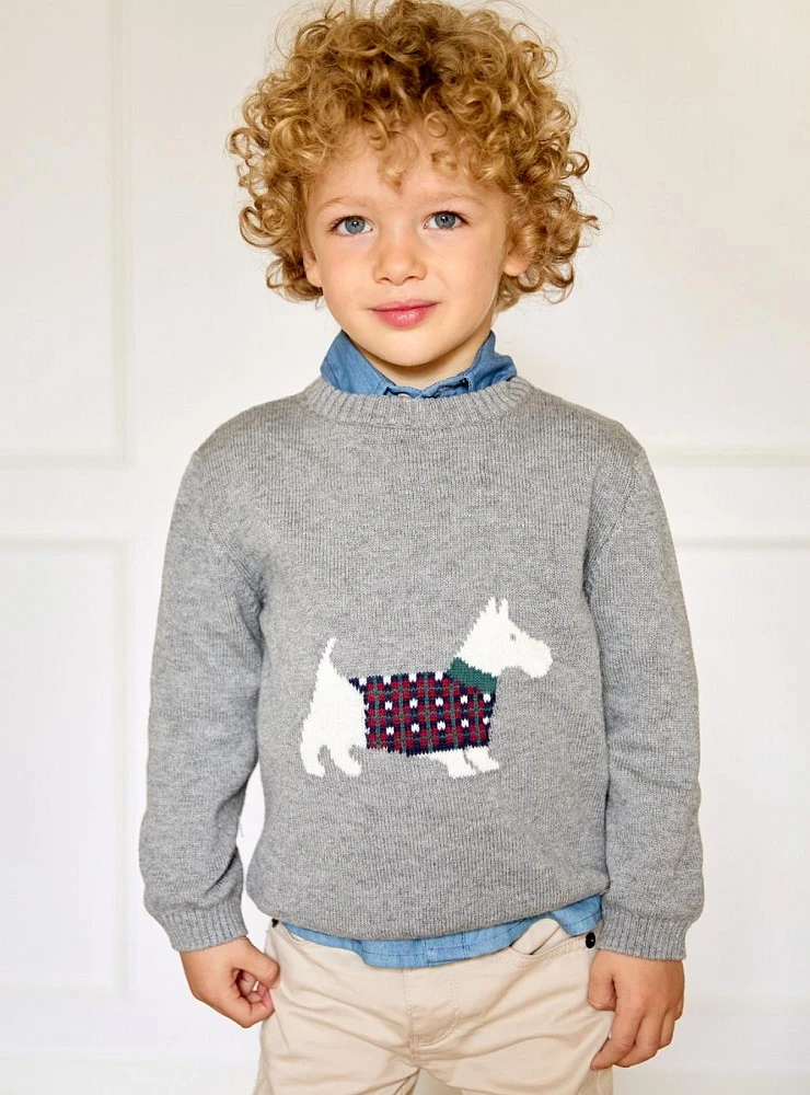Jersey Niño Colección Tineo Gris con Perrito