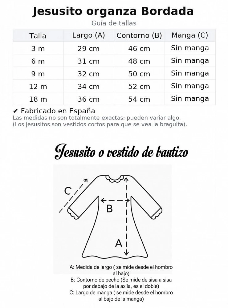 Jesusito con capota y braga para bebé en organza bordada