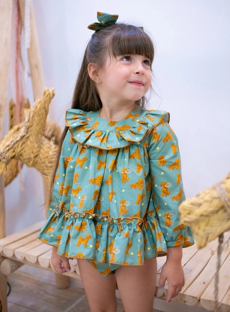 Jesusito niña con braga estampado perros – Mon Petit
