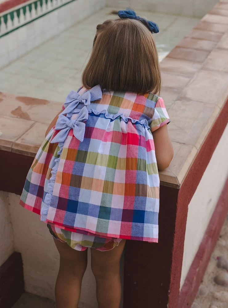 José Varón checkered dress and panty set