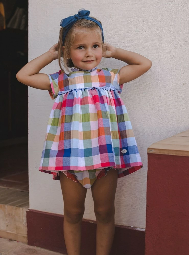 José Varón checkered dress and panty set