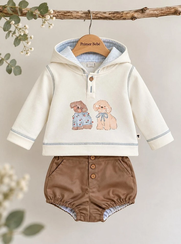 La Martinica Snoopy Collection Boys' Sweatshirt and Bloomer Set