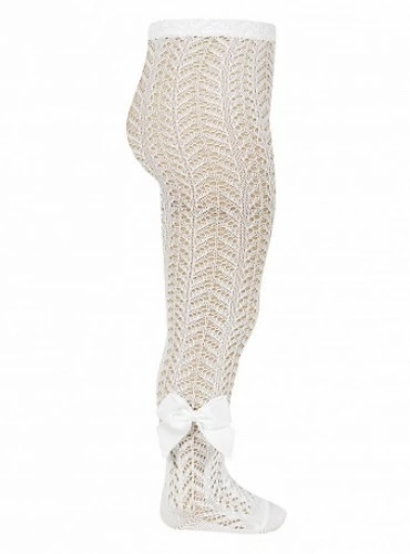 Leotardo calado con lazo de Gogré color 202 ( Nata)