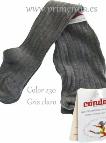 Leotardos Marca Condor. Canale finito. Color 230 gris claro