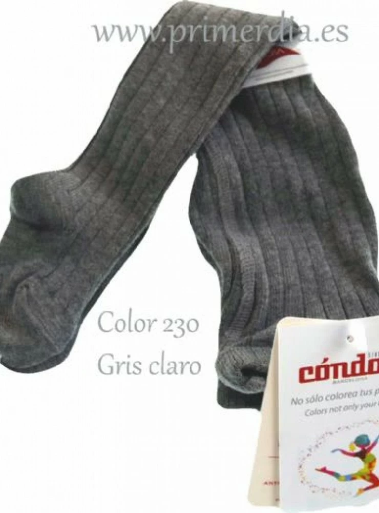 Leotardos Marca Condor. Canale finito. Color 230 gris claro