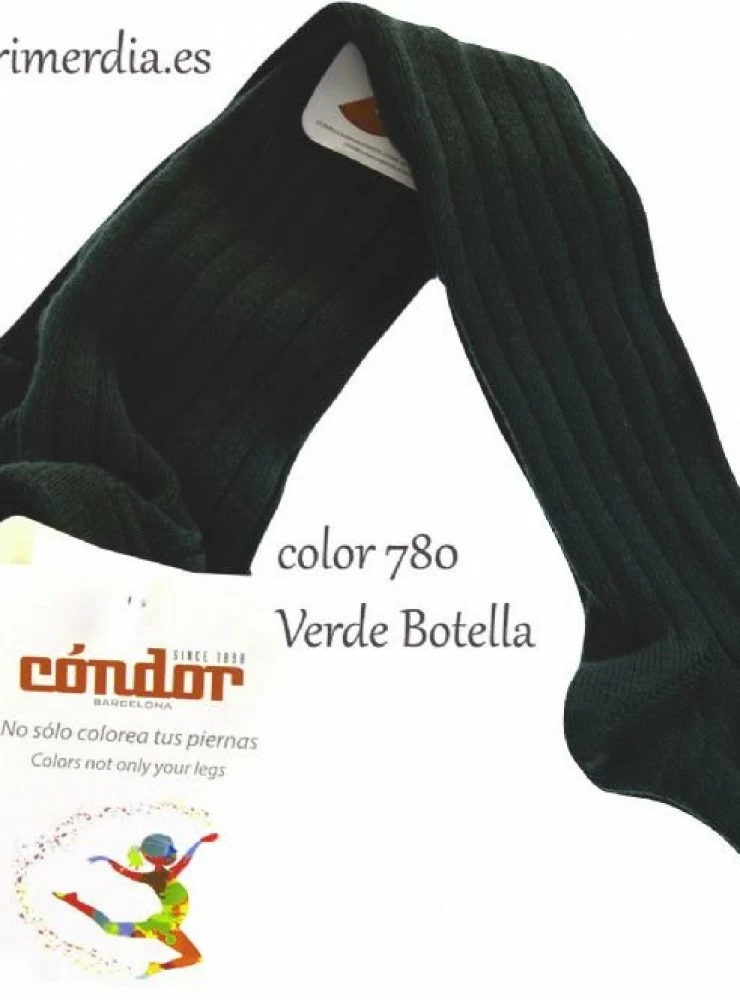 Leotardos Marca Condor. Canale finito. Color 780 verde botella.