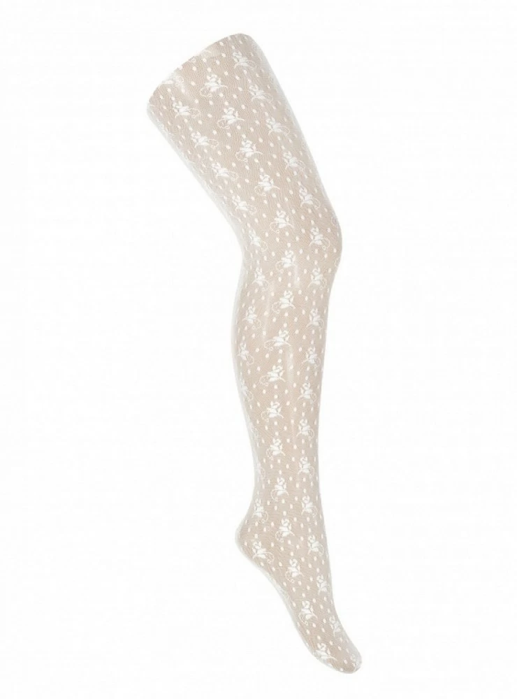 Light beige lace ceremony pantyhose (champagne)