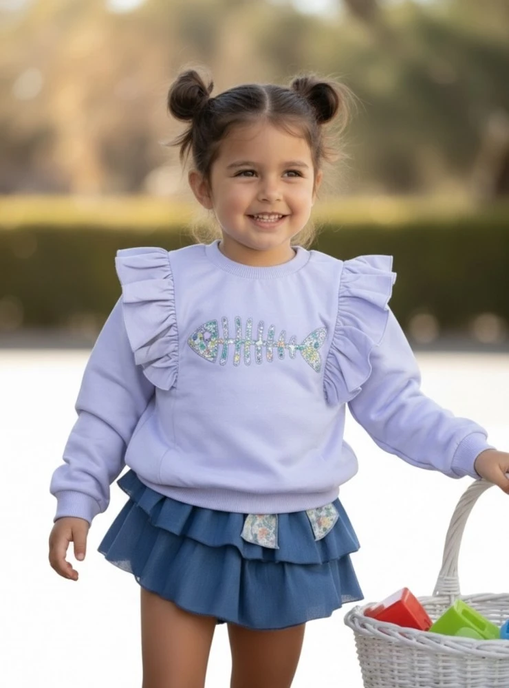 Lilac cotton sweatshirt from the Raspa collection