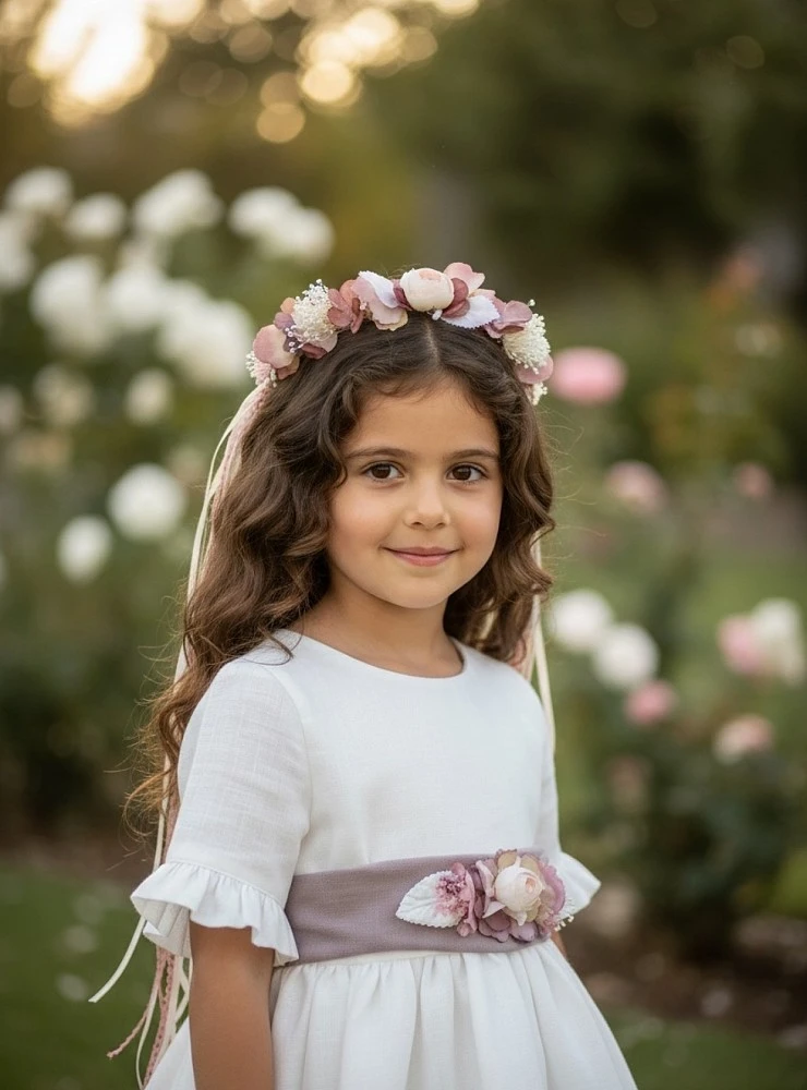 Linen dress for flower girls or special occasions. Aura Collection