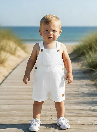 Linen dungarees for boys in two colors