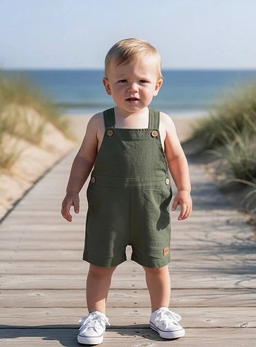 Linen dungarees for boys in two colors