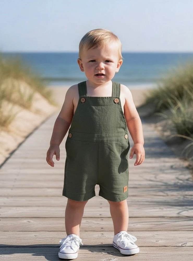 Linen dungarees for boys in two colors