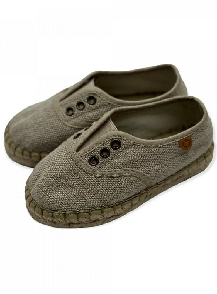 Linen espadrille boy's blucher in two colours.