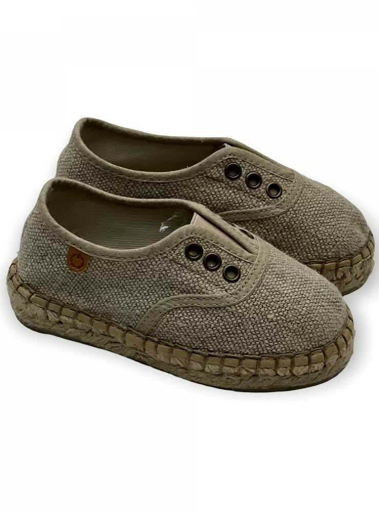 Linen espadrille boy's blucher in two colours.