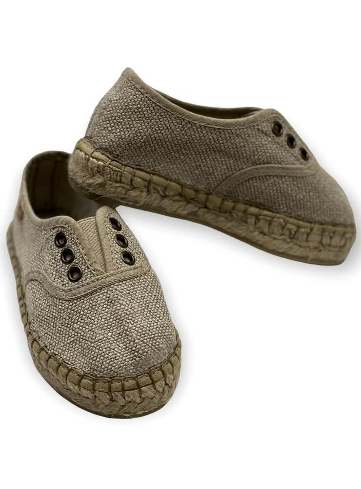 Linen espadrille boy's blucher in two colours.