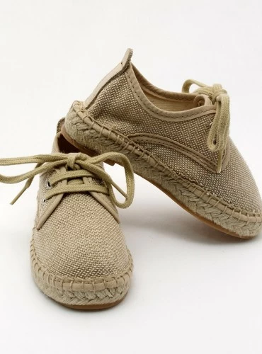 Linen linen lace-up espadrille for children.