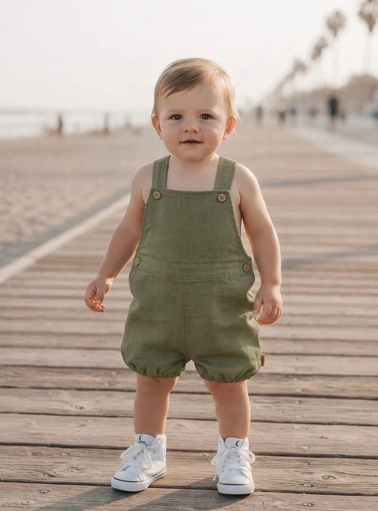 Linen romper for boys. Two colors
