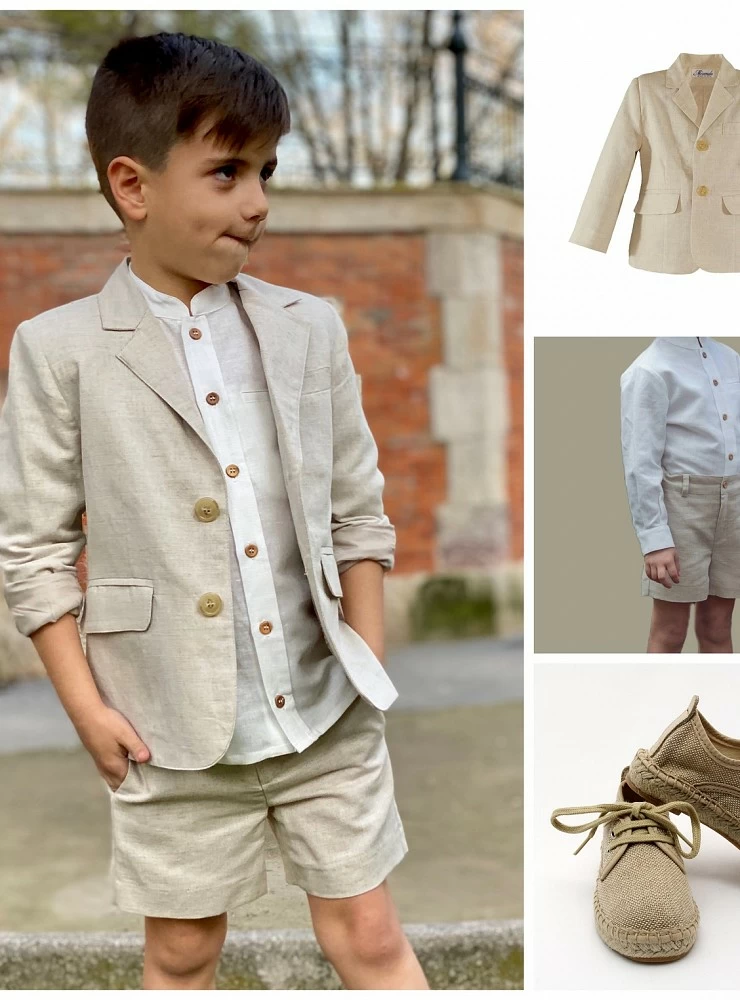 Linen shirt with pants. it has an option Jacket and shoes. Ideal