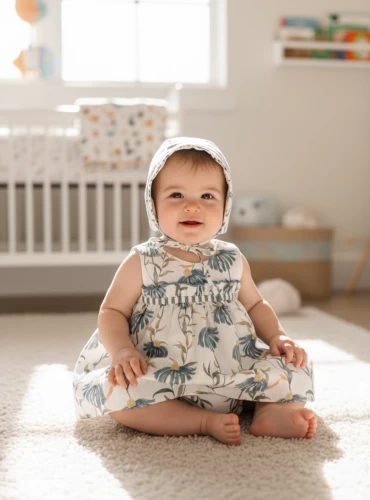 Little dress with bonnet and panties, Damas collection