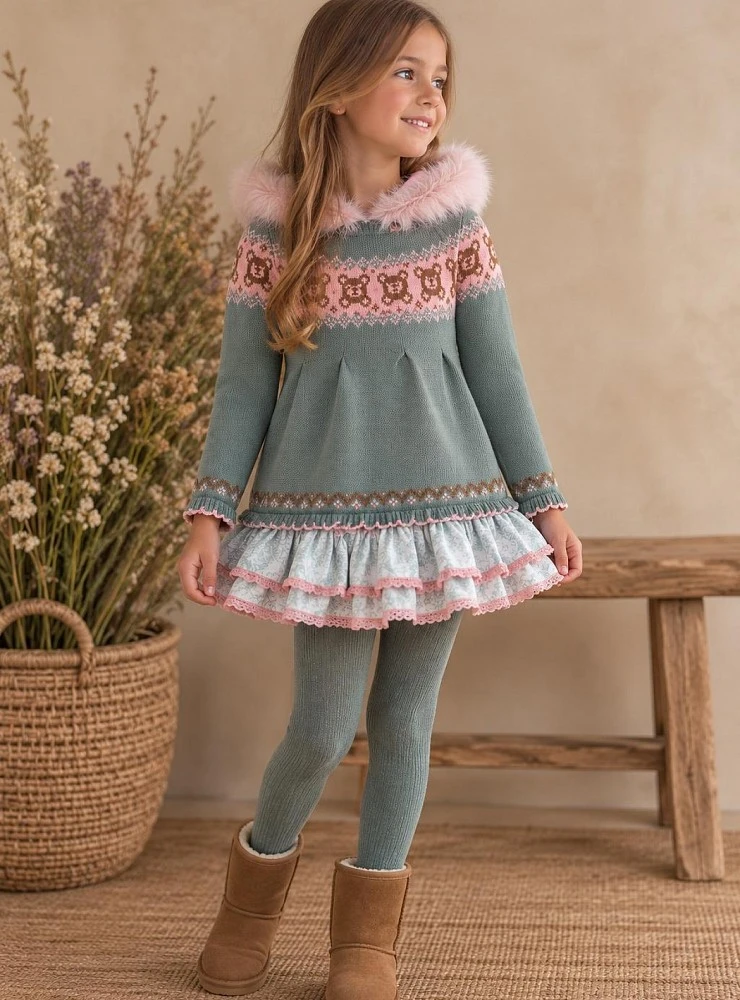 Lolittos Buddy Collection Girls' Outfit with Hooded Sweater and Skort