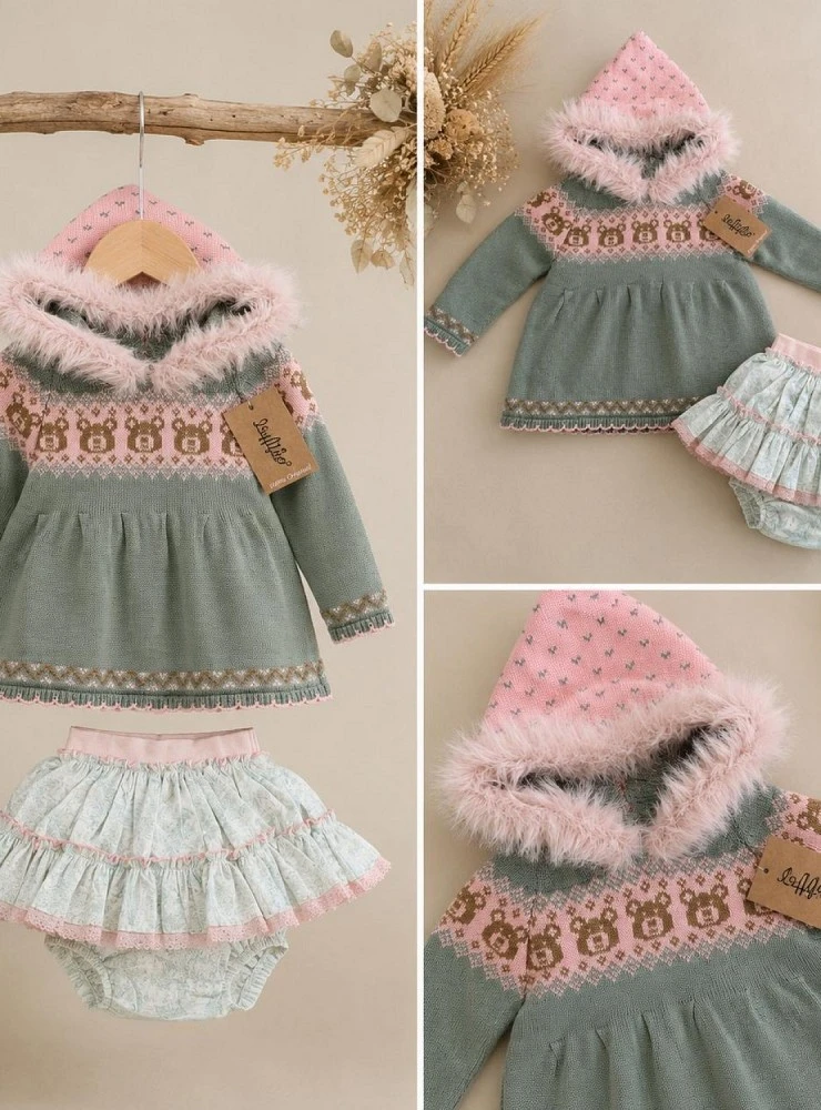 Lolittos Buddy Collection Girls' Outfit with Hooded Sweater and Skort