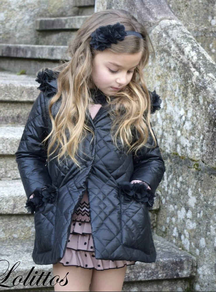 Lolittos Racoon collection padded black coat